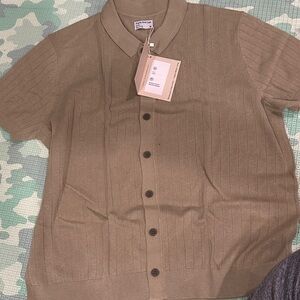 Frank & Oak Brown Short Sleeve Shirt